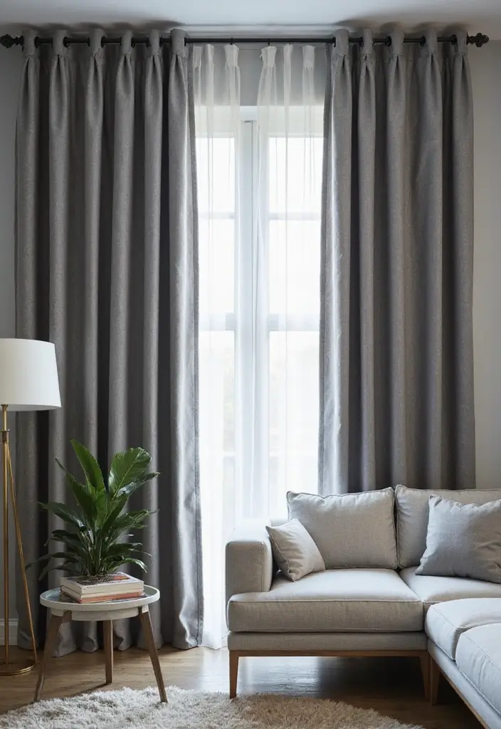 28 Grey Living Room Curtain Ideas That Add Softness and Depth - 27. Textured Fabrics