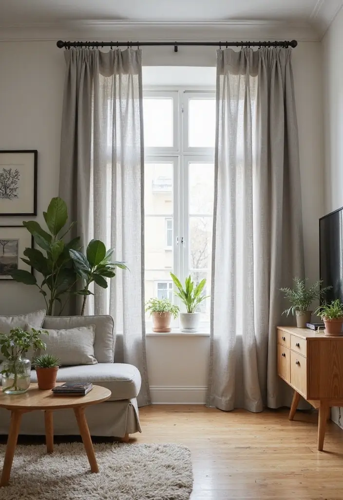 28 Grey Living Room Curtain Ideas That Add Softness and Depth - 7. Natural Fibers