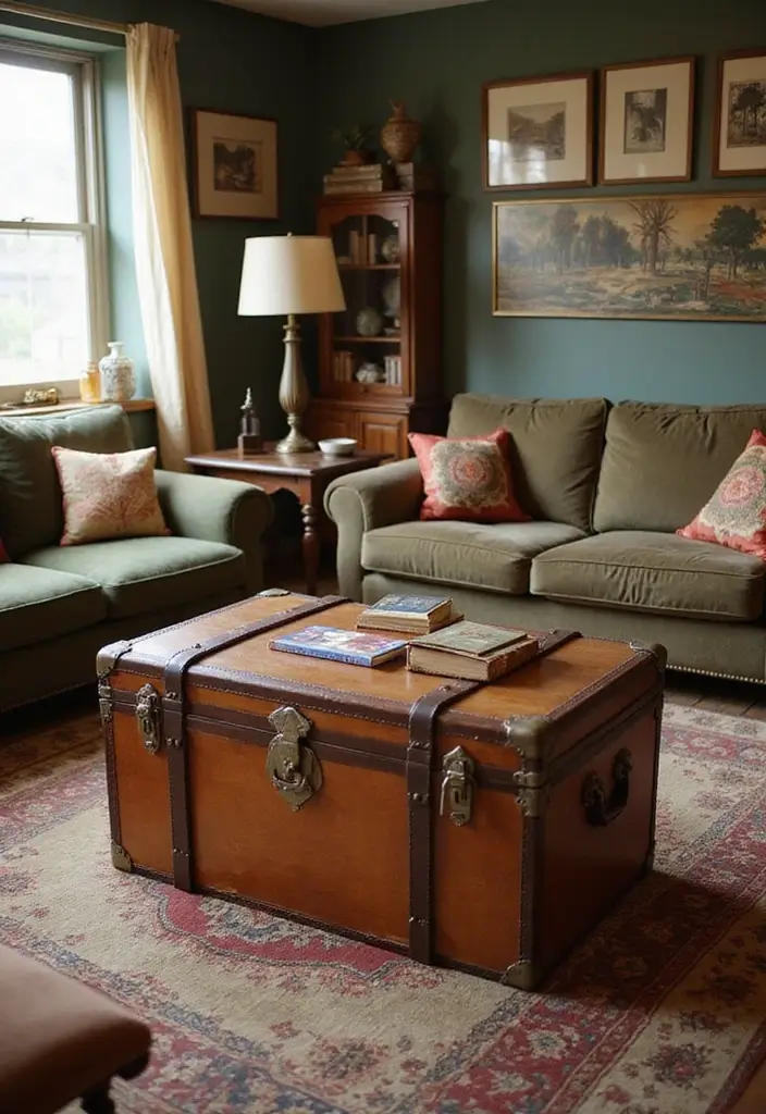 28 Hippy Living Room Ideas That Feel Eclectic and Carefree - 2. Vintage Accents