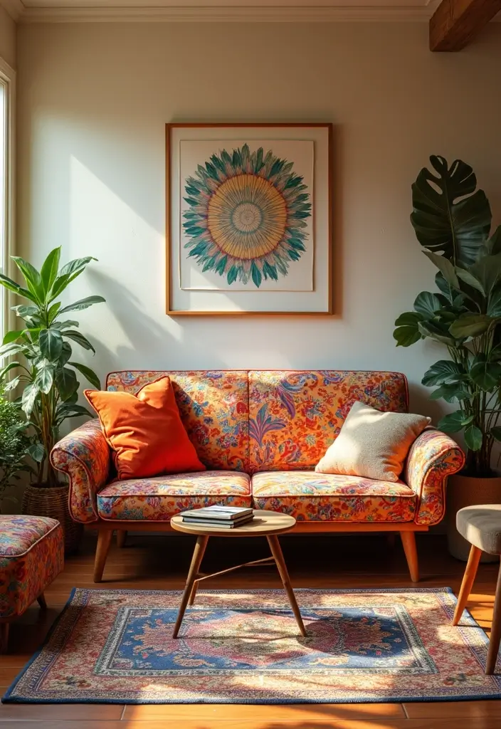 28 Hippy Living Room Ideas That Feel Eclectic and Carefree - 23. Playful Colorful Furniture