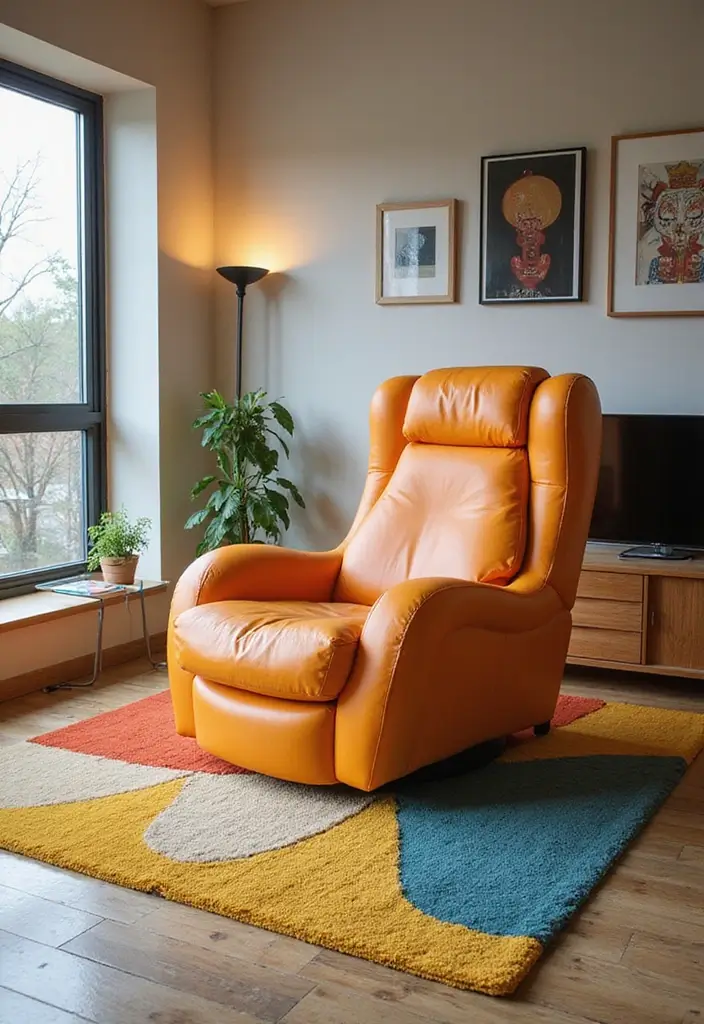 28 Living Room Accent Chairs Ideas That Add Style and Comfort - 19. Retro Futuristic Chair