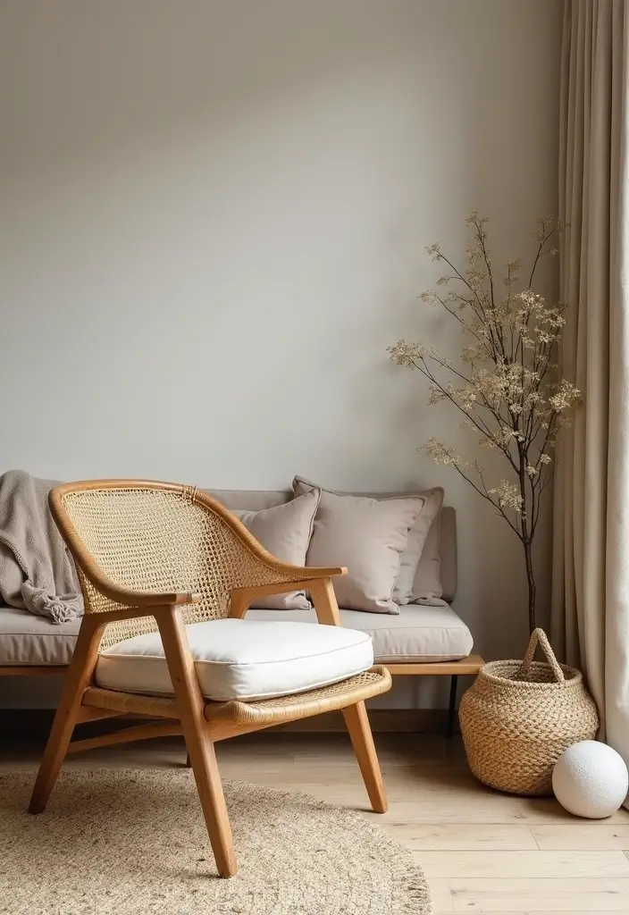 28 Living Room Accent Chairs Ideas That Add Style and Comfort - 9. Natural Fiber Chair