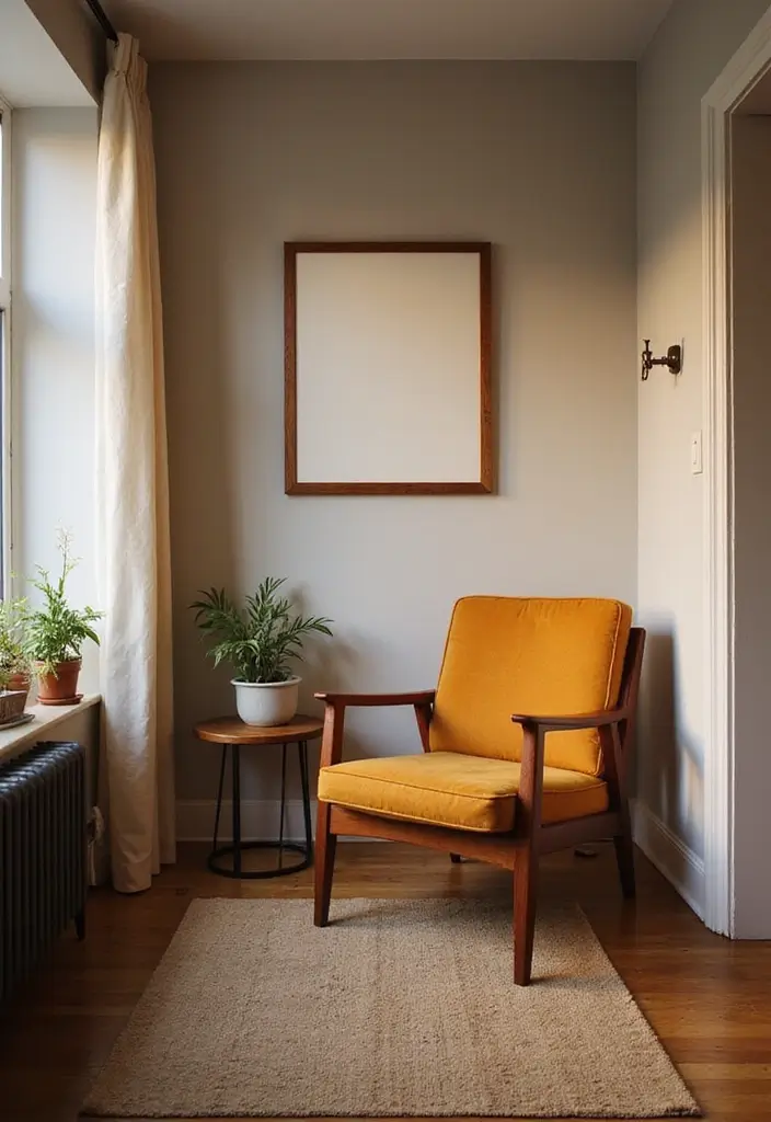 28 Living Room Mid Century Ideas That Feel Retro and Sophisticated - 17. Cozy Corner Nooks