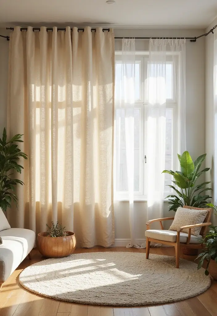 28 Living Room Partition Design Ideas That Create Open Flow - 11. Hanging Room Dividers