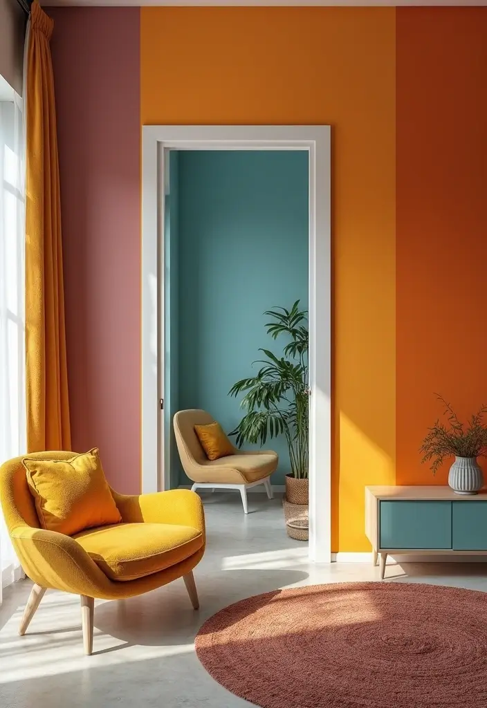 28 Living Room Partition Design Ideas That Create Open Flow - 24. Colorful Room Partitions