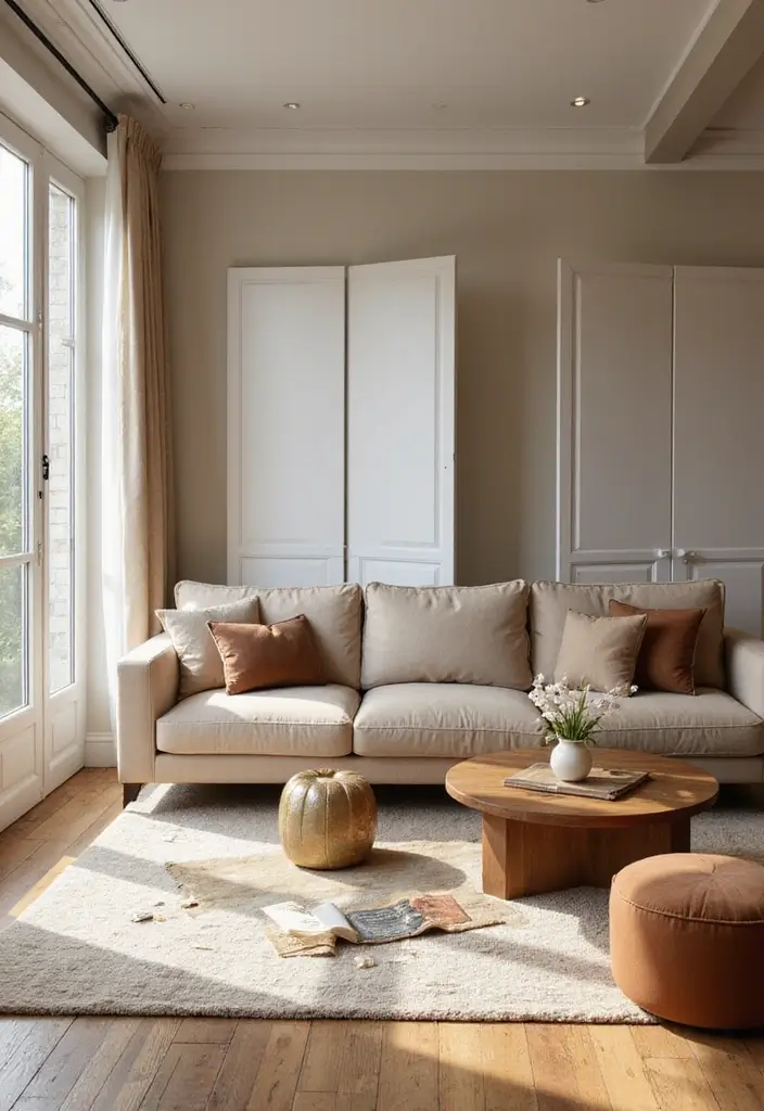 28 Living Room Partition Design Ideas That Create Open Flow - 7. Folding Room Dividers