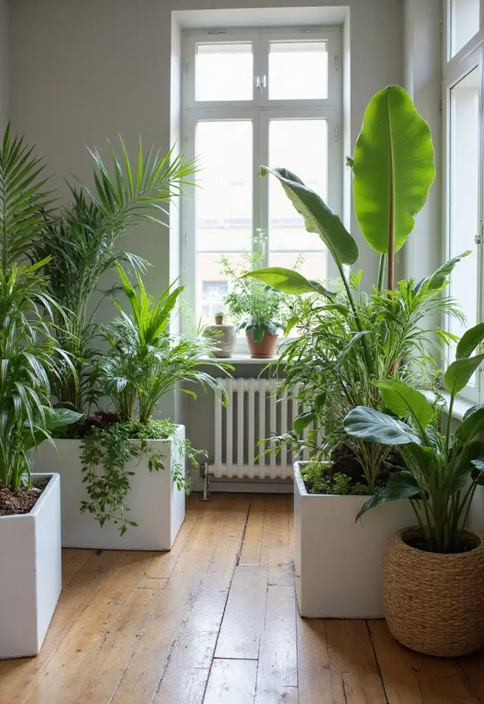 28 Living Room Partition Design Ideas That Create Open Flow - 8. Planter Dividers