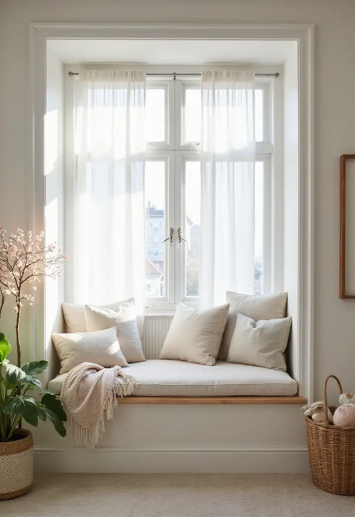 28 Living Room Window Seat Ideas That Create a Cozy Nook - 13. Soft and Subtle Textures