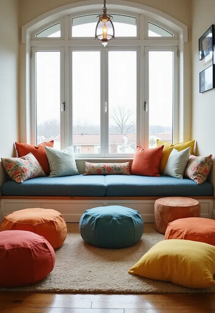 28 Living Room Window Seat Ideas That Create a Cozy Nook - 15. Layered Seating Options
