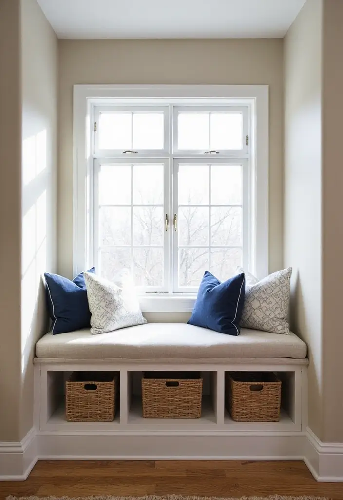 28 Living Room Window Seat Ideas That Create a Cozy Nook - 16. Smart Storage Solutions