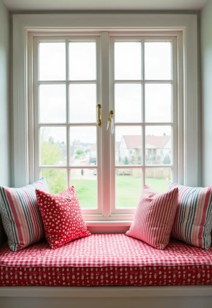 28 Living Room Window Seat Ideas That Create a Cozy Nook - 21. Fun with Patterns