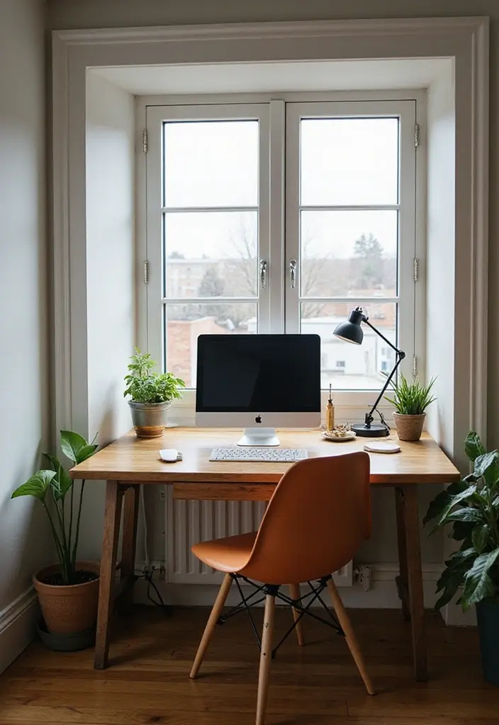 28 Living Room Window Seat Ideas That Create a Cozy Nook - 26. Functional Work Space by the Window