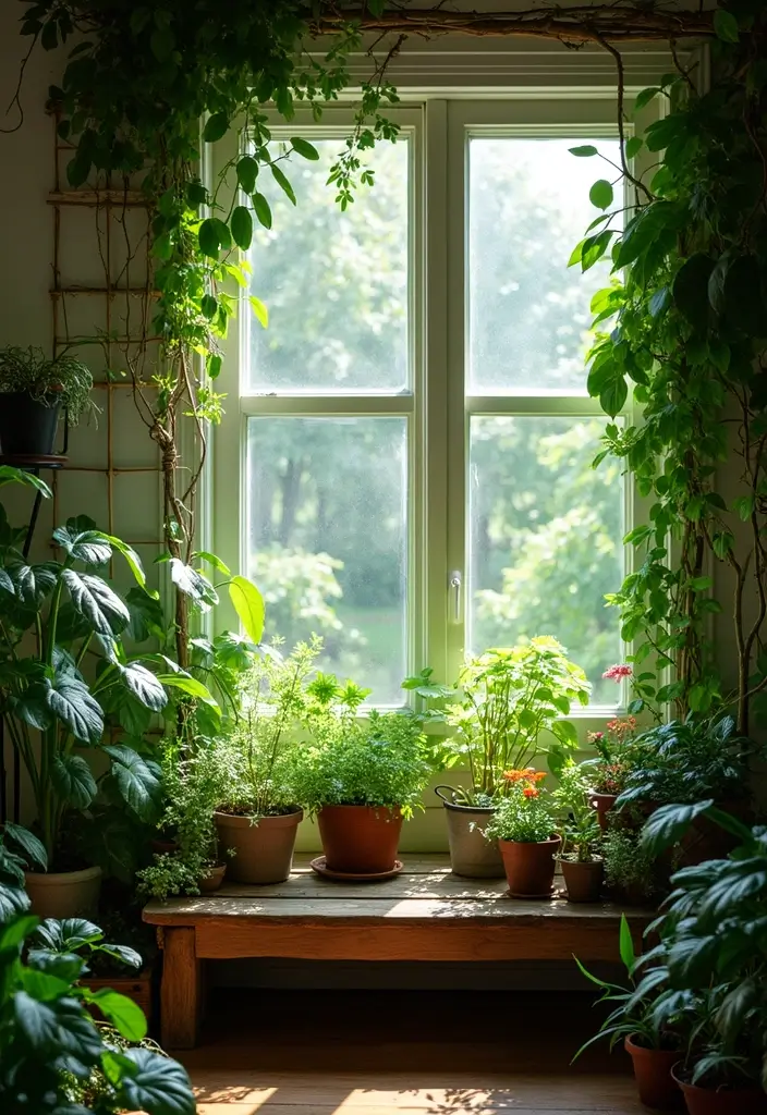 28 Living Room Window Seat Ideas That Create a Cozy Nook - 5. Create an Indoor Garden