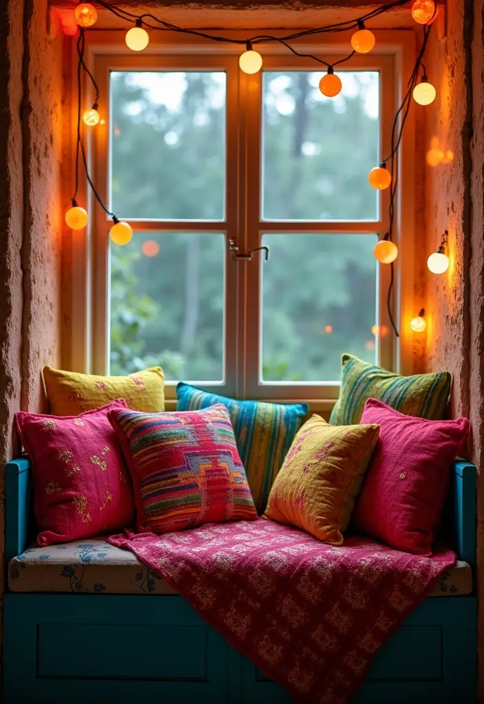 28 Living Room Window Seat Ideas That Create a Cozy Nook - 9. Bright and Colorful Accents