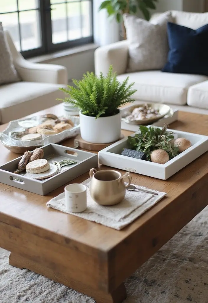 28 Quirky Living Room Ideas That Add Character and Fun - 22. Fun Decorative Trays