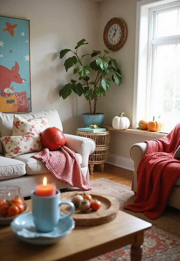 28 Quirky Living Room Ideas That Add Character and Fun - 28. Fun Seasonal Decor
