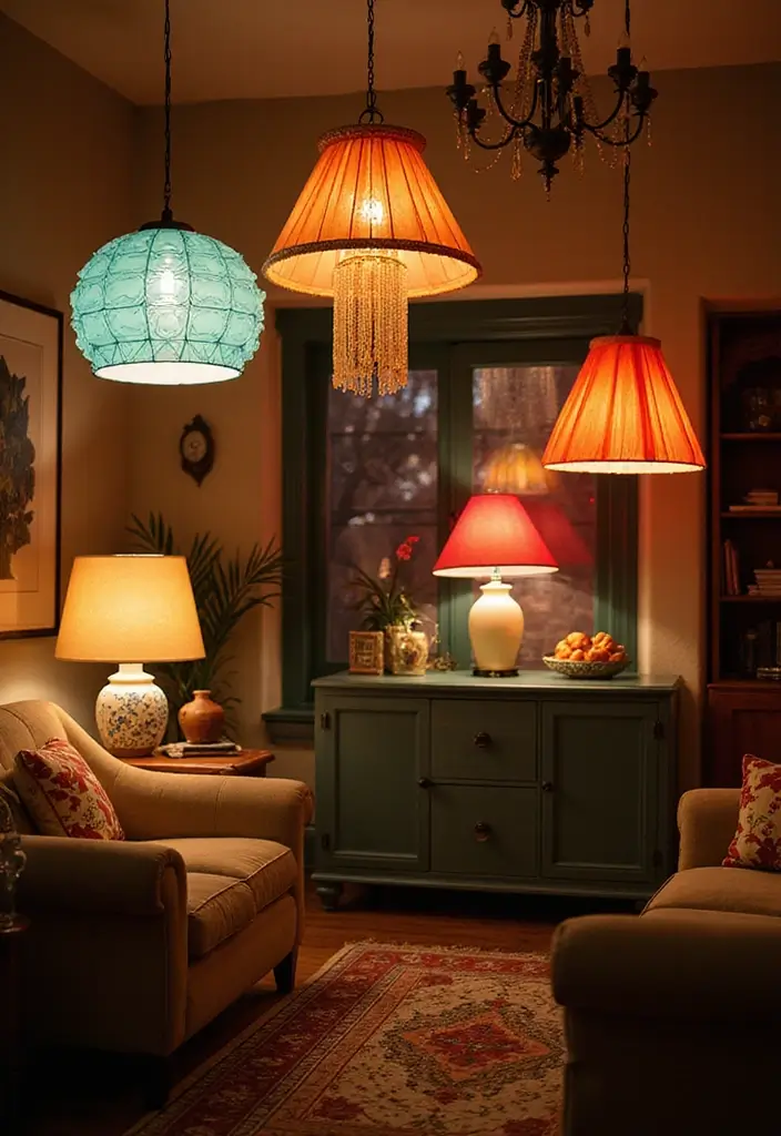 28 Quirky Living Room Ideas That Add Character and Fun - 5. Playful Lighting Fixtures