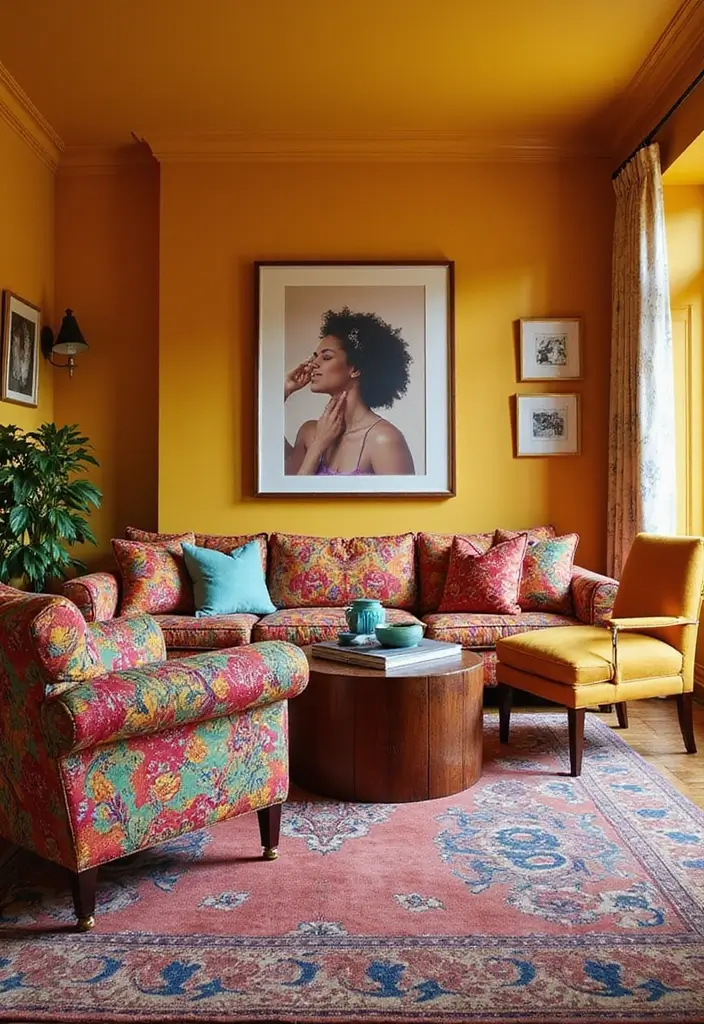28 Quirky Living Room Ideas That Add Character and Fun - 6. Funky Wall Colors