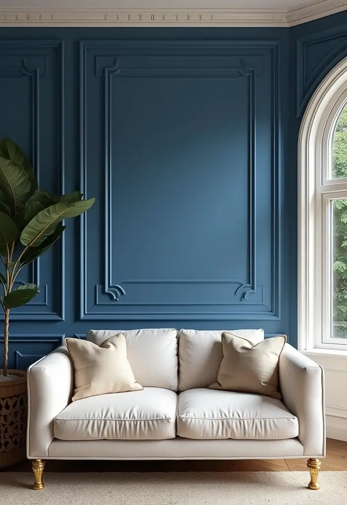 28 Royal Paint Wall Design for Living Room Ideas That Add Luxury - 1. Royal Blue Majesty