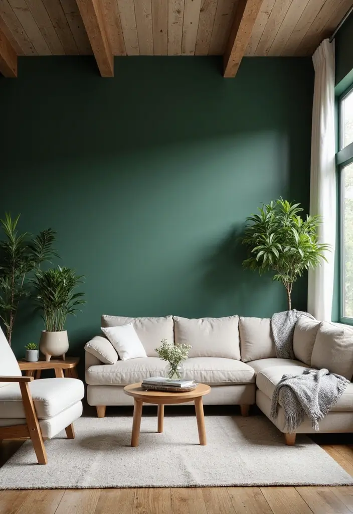 28 Royal Paint Wall Design for Living Room Ideas That Add Luxury - 11. Deep Forest Green