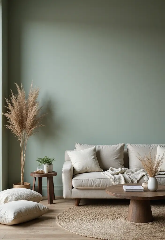 28 Royal Paint Wall Design for Living Room Ideas That Add Luxury - 15. Soft Sage Green
