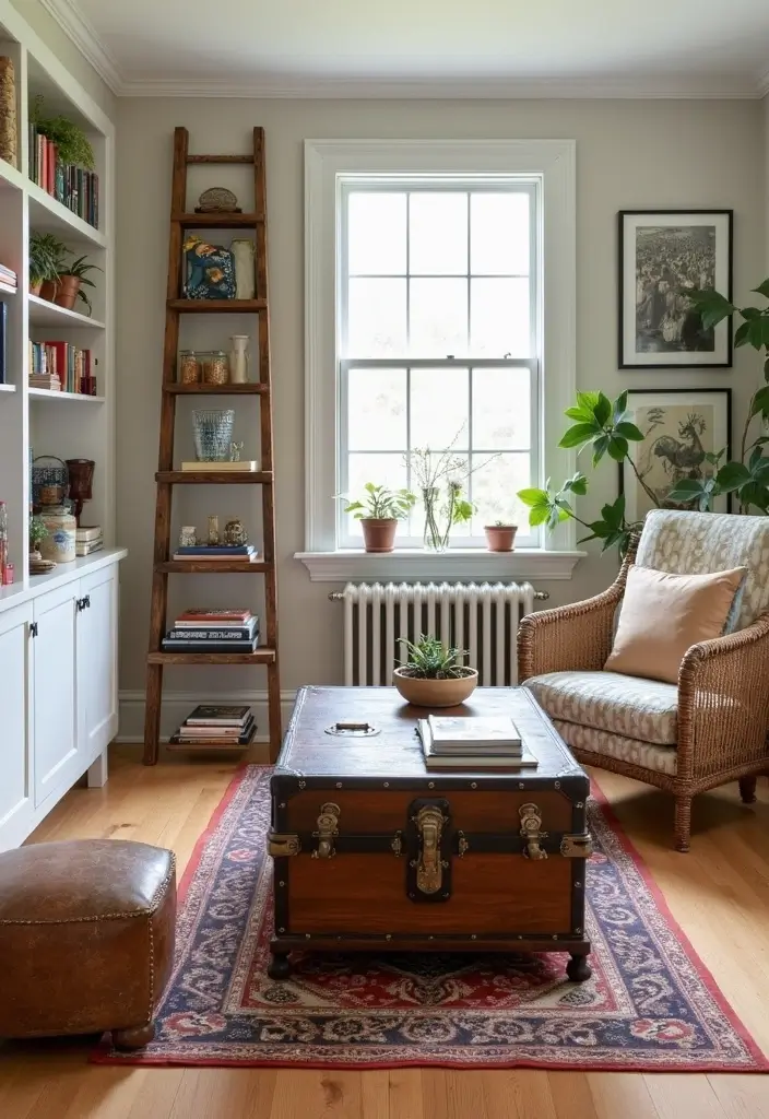 28 Storage Ideas for Living Room That Keep Things Organized - 10. Repurposed Furniture