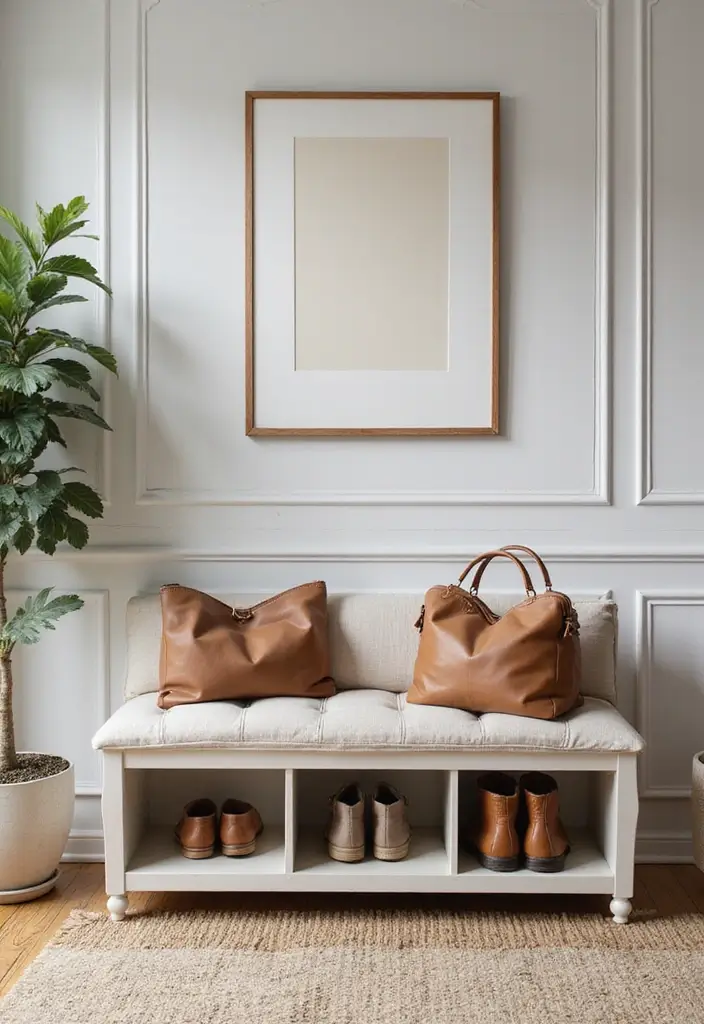 28 Storage Ideas for Living Room That Keep Things Organized - 19. Shoe Racks and Storage Benches