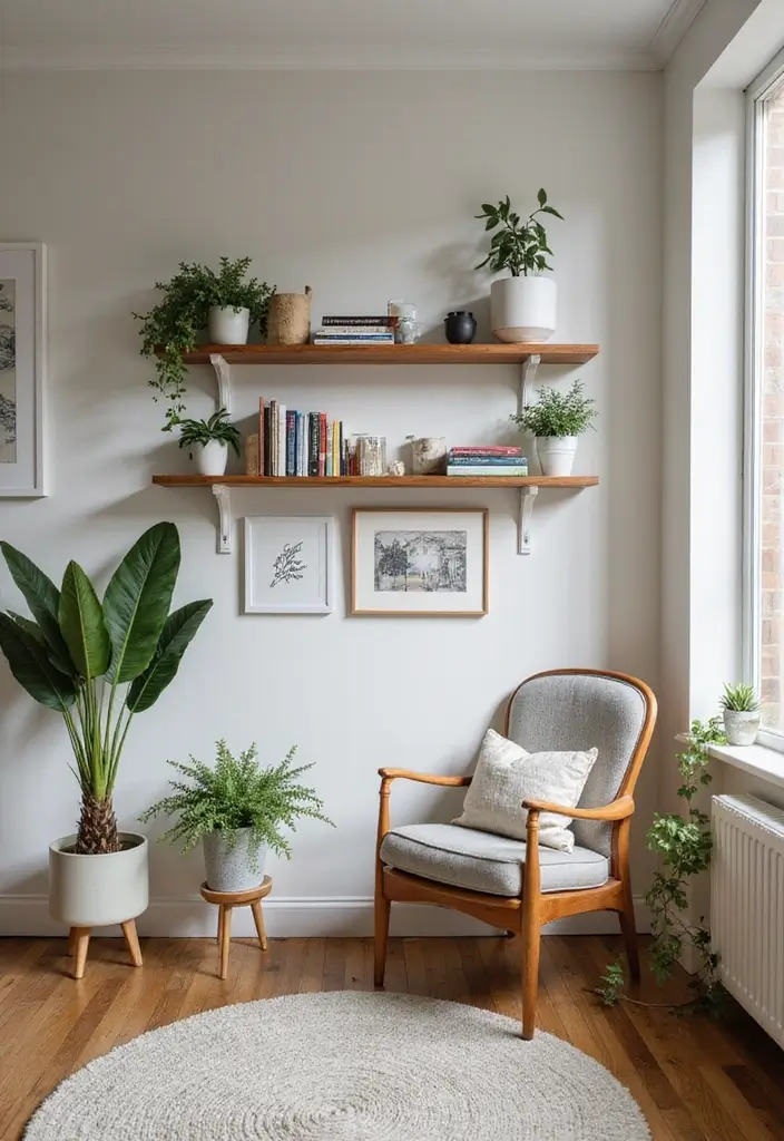 28 Storage Ideas for Living Room That Keep Things Organized - 2. Wall-Mounted Shelves