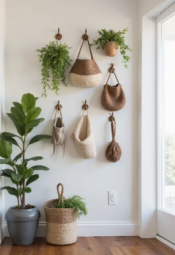 28 Storage Ideas for Living Room That Keep Things Organized - 21. Hanging Organizers