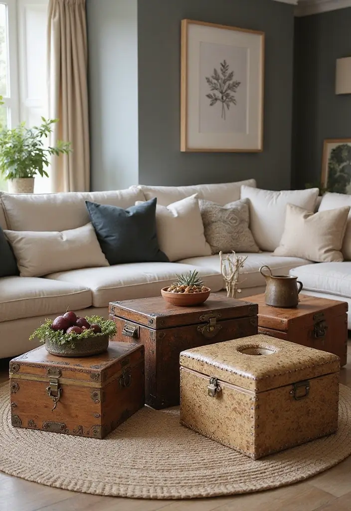 28 Storage Ideas for Living Room That Keep Things Organized - 9. Decorative Boxes