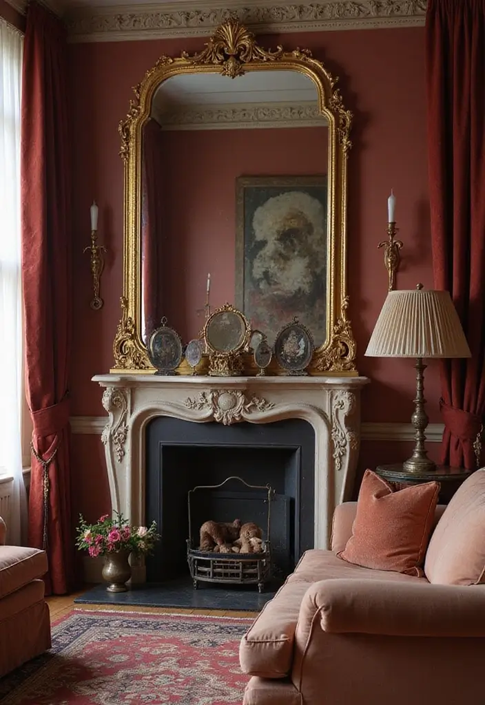 28 Wall Mirror Ideas Living Room Small Spaces That Reflect Light Beautifully - 2. Vintage-Inspired Mirrors