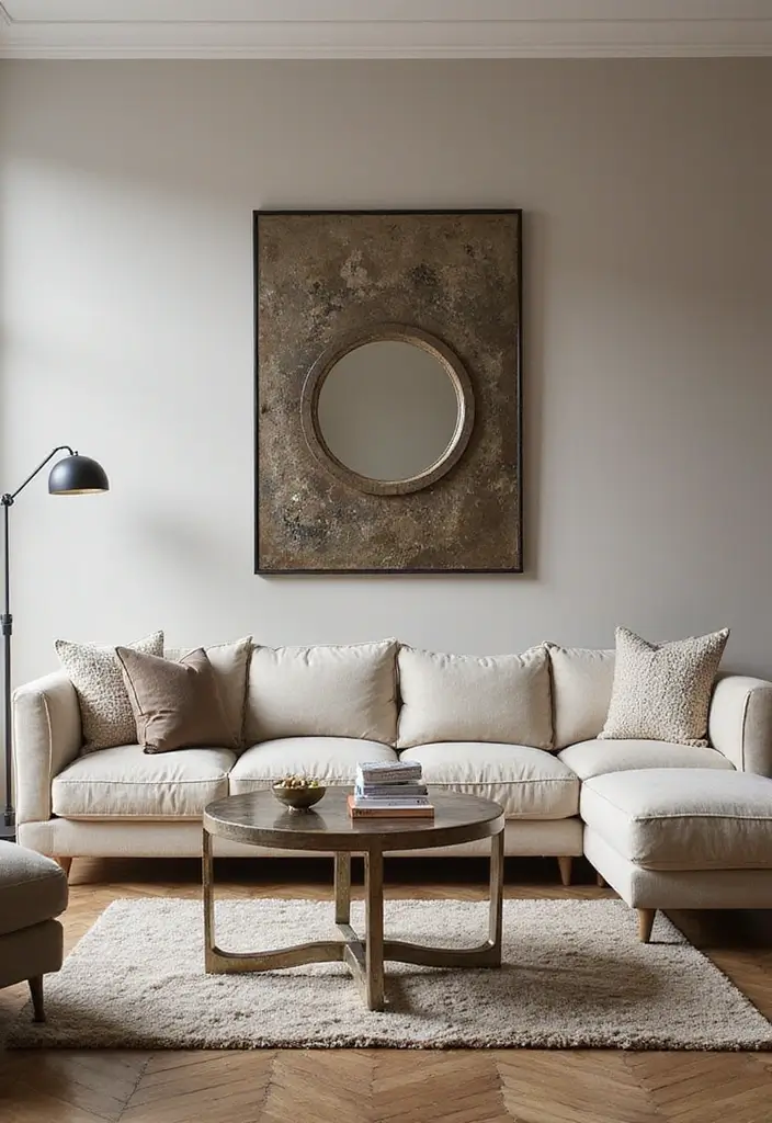 28 Wall Mirror Ideas Living Room Small Spaces That Reflect Light Beautifully - 20. Textured Mirrors for Added Depth