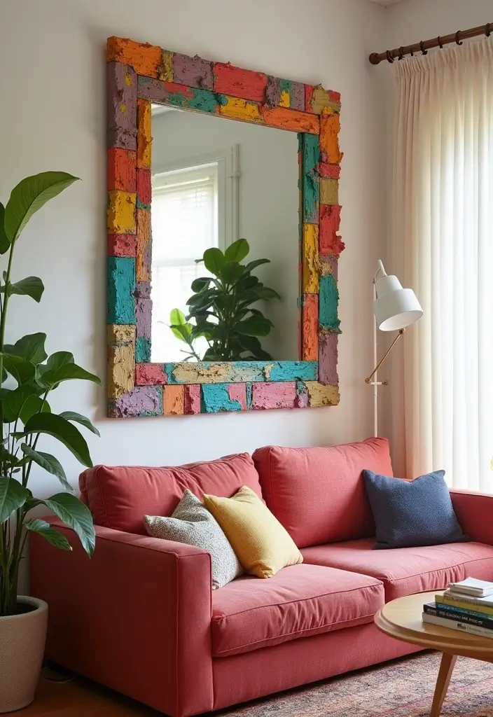 28 Wall Mirror Ideas Living Room Small Spaces That Reflect Light Beautifully - 6. DIY Decorative Mirrors