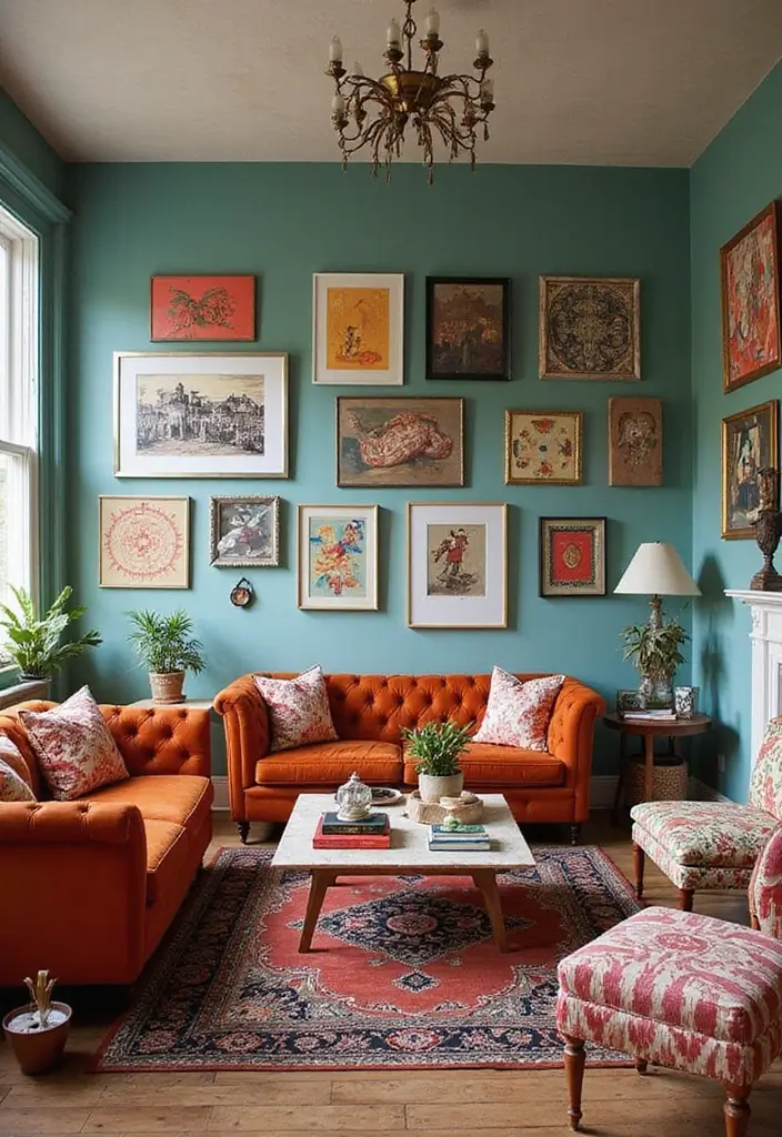 28 White Oak Living Room Ideas That Feel Warm and Natural - 17. Eclectic Mixing in White Oak Living Room