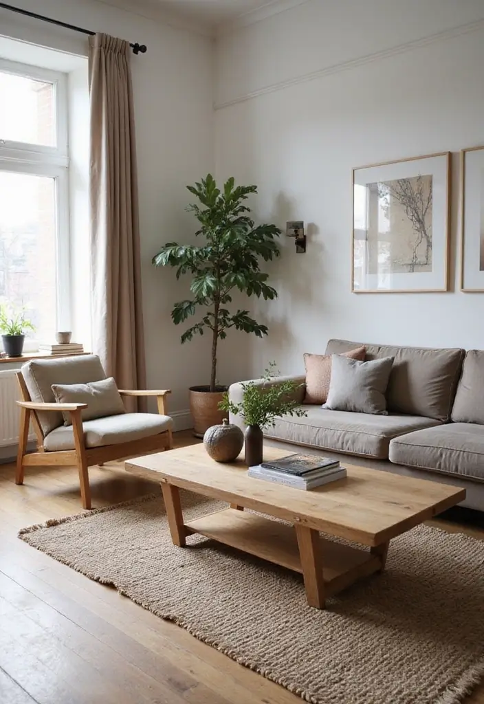 28 White Oak Living Room Ideas That Feel Warm and Natural - 28. Vintage-Inspired White Oak Furniture
