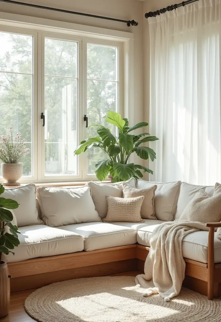 28 White Oak Living Room Ideas That Feel Warm and Natural - 6. Bright and Breezy White Oak Living Room