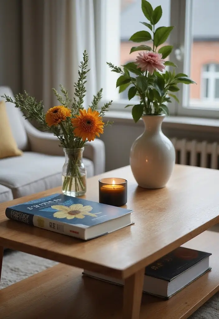 29 Coffee Corner Ideas in Living Room That Feel Cozy and Inviting - 17. Coffee Table Styling