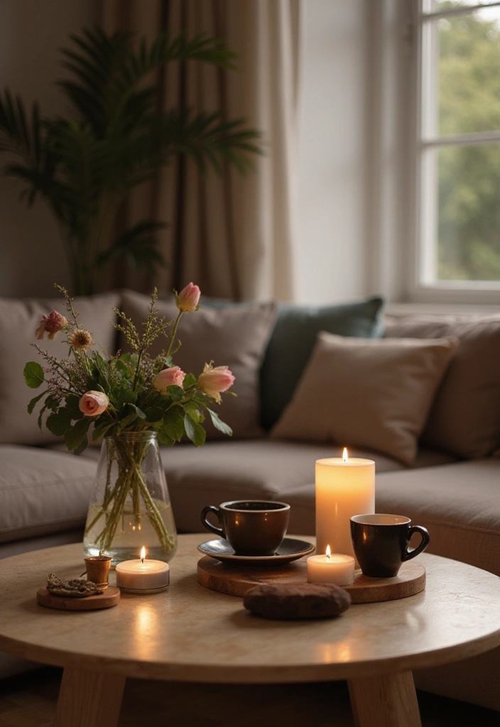 29 Coffee Corner Ideas in Living Room That Feel Cozy and Inviting - 25. Aromatic Elements
