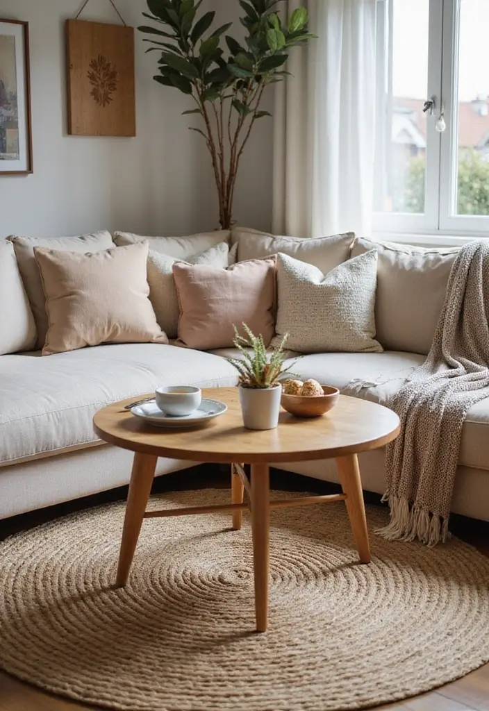 29 Coffee Corner Ideas in Living Room That Feel Cozy and Inviting - 4. Layered Textures