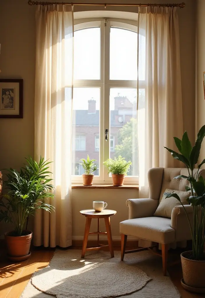 29 Coffee Corner Ideas in Living Room That Feel Cozy and Inviting - 5. Natural Light Emphasis