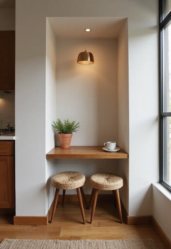 29 Coffee Corner Ideas in Living Room That Feel Cozy and Inviting - 8. Floating Coffee Nook