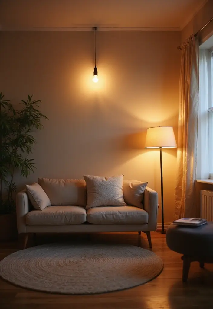 29 Flat Living Room Ideas That Feel Minimal and Elegant - 11. Soft Lighting