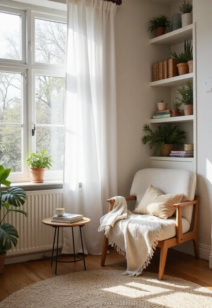 29 Flat Living Room Ideas That Feel Minimal and Elegant - 26. Create Cozy Nooks