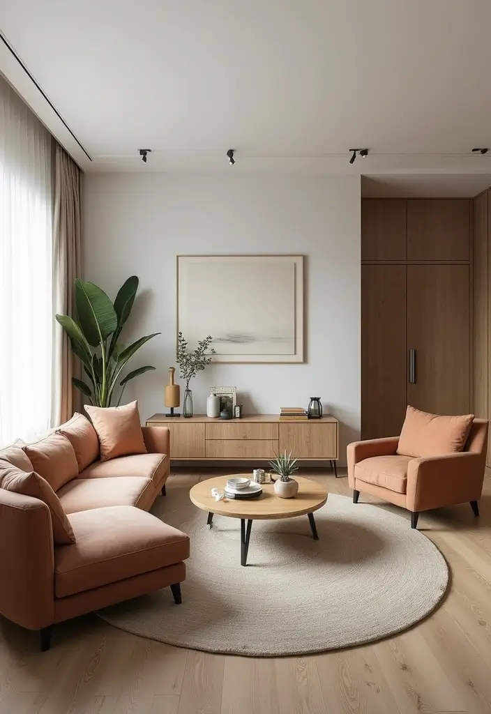 29 Flat Living Room Ideas That Feel Minimal and Elegant - 28. Blend Styles