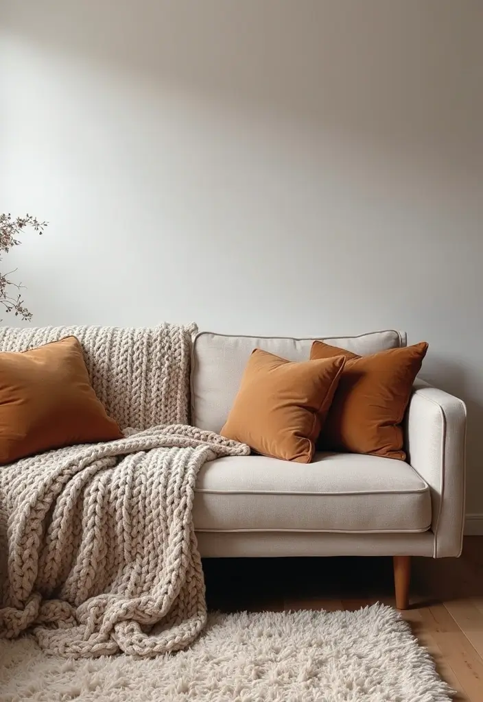 29 Flat Living Room Ideas That Feel Minimal and Elegant - 4. Cozy Textures