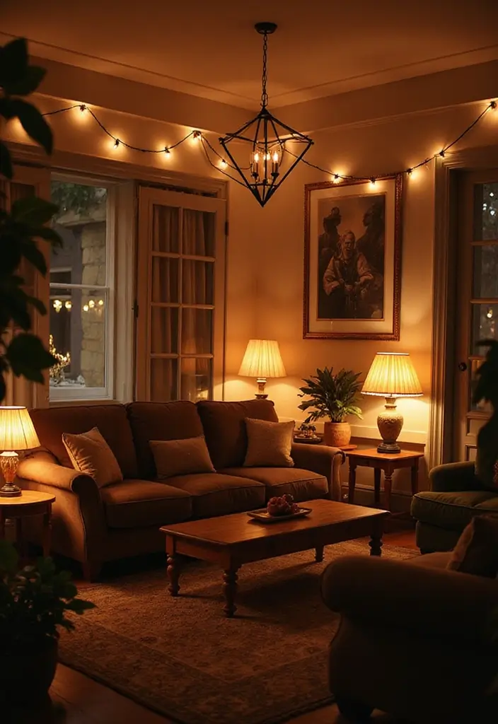 29 Living Room Esthetics Ideas That Feel Balanced and Beautiful - 12. Layered Lighting