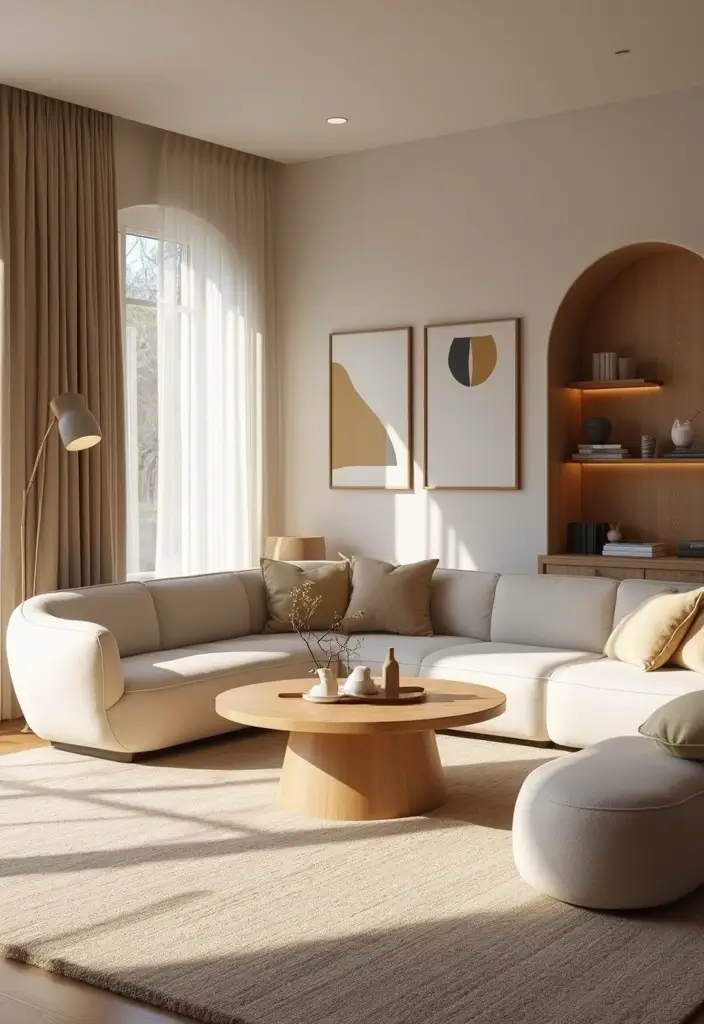 29 Living Room Esthetics Ideas That Feel Balanced and Beautiful - 20. Organic Shapes and Lines