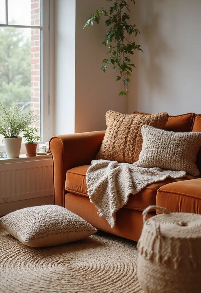 29 Living Room Esthetics Ideas That Feel Balanced and Beautiful - 26. Warm and Inviting Textures