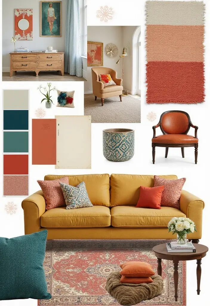 29 Living Room Esthetics Ideas That Feel Balanced and Beautiful - 28. Create a Mood Board