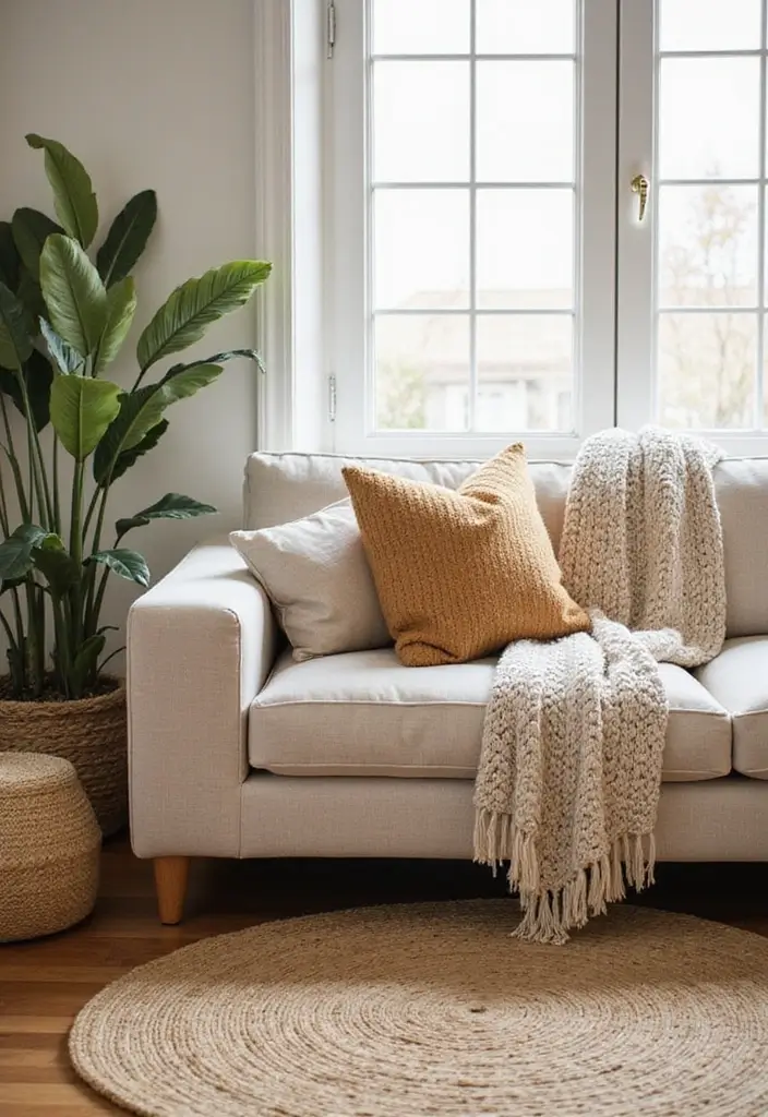29 Living Room Esthetics Ideas That Feel Balanced and Beautiful - 3. Natural Fiber Textiles